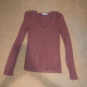 Burnt Orange Ribbed Longsleeve